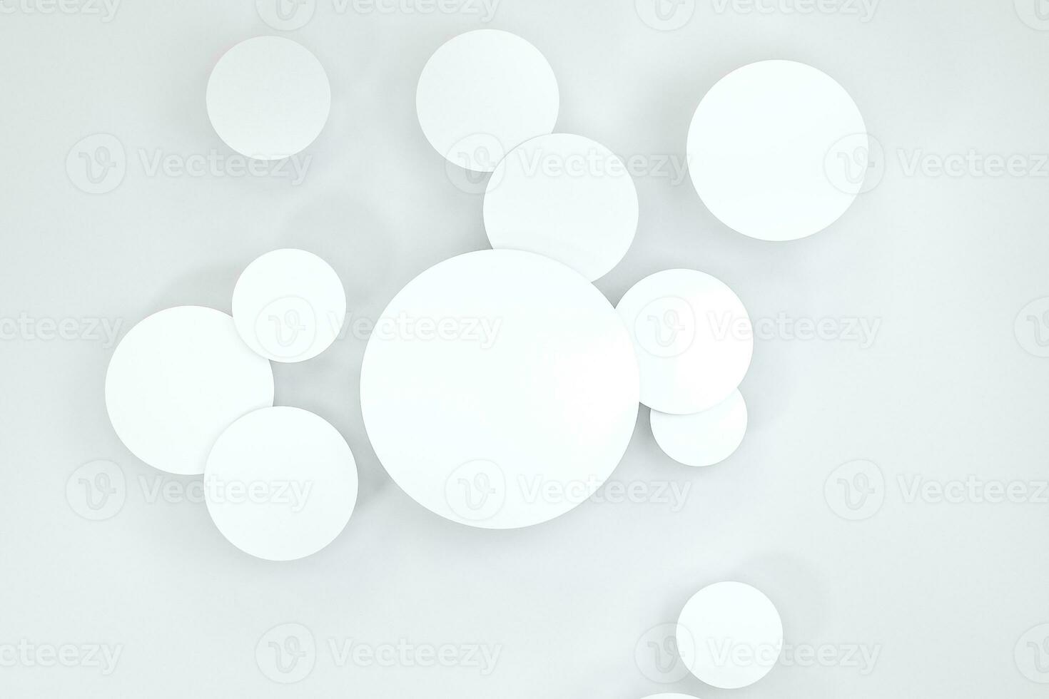 3d rendering, circle frame card template photo