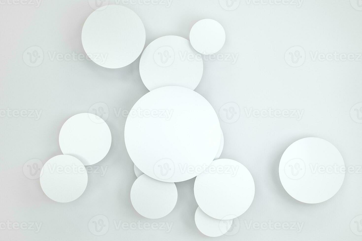 3d rendering, circle frame card template photo