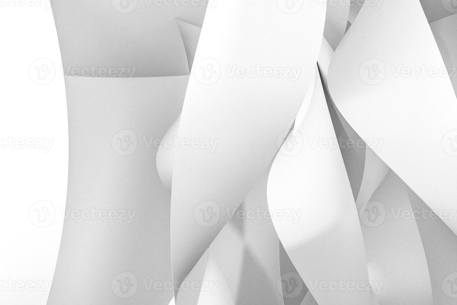 3d rendering, white smooth curves background photo