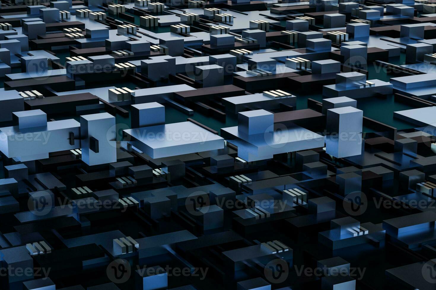 3d rendering, cubes board space, fantasy world photo