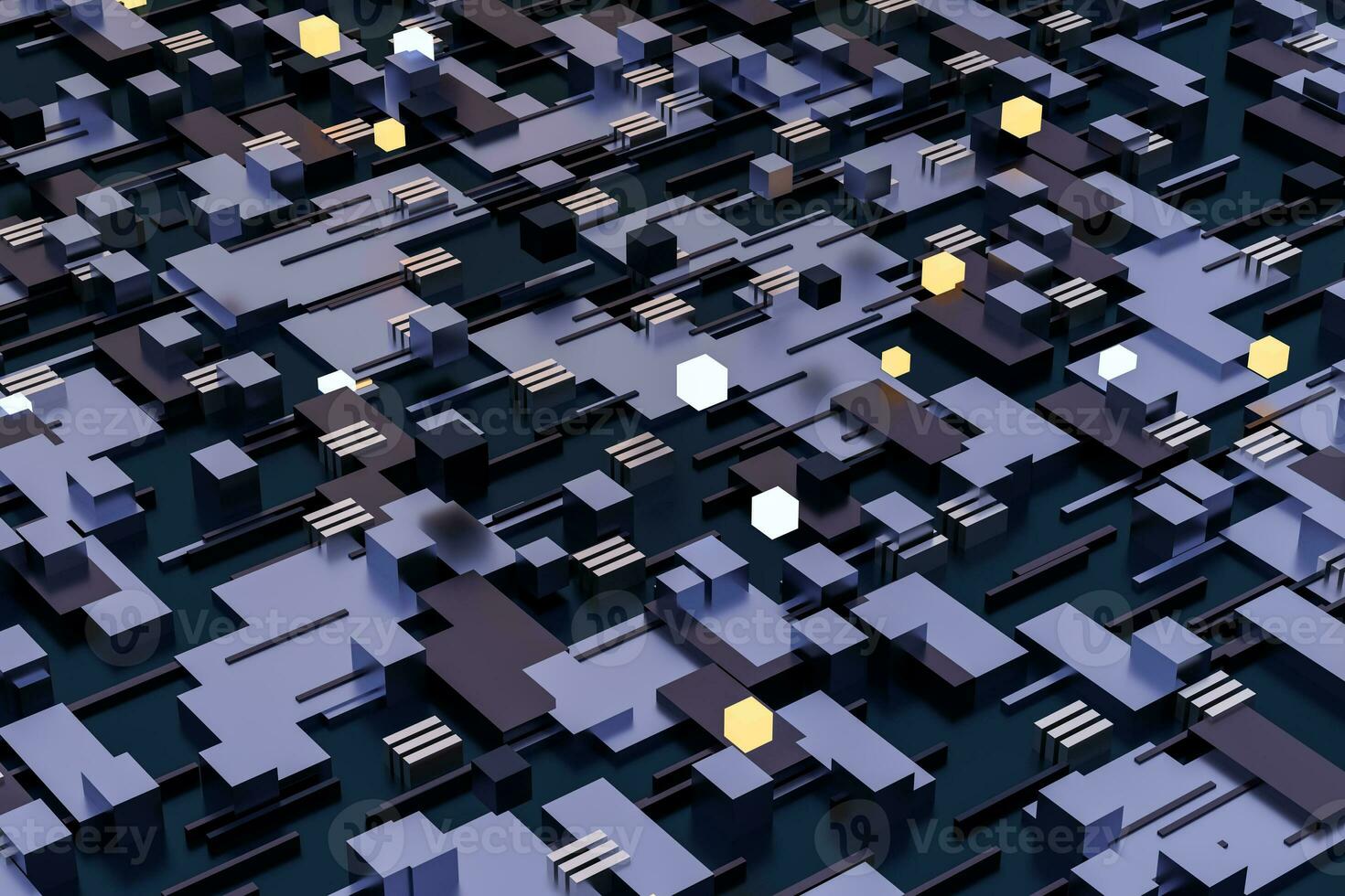 3d rendering, cubes board space, fantasy world photo