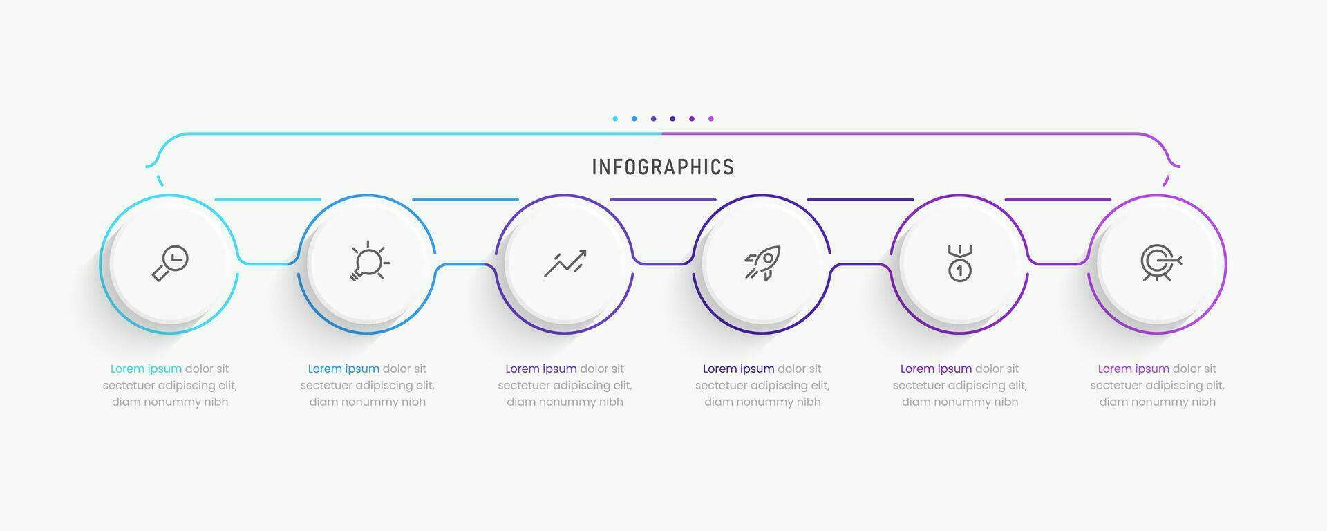 Vector Infographic label design template with icons and 6 options or steps. Can be used for process diagram, presentations, workflow layout, banner, flow chart, info graph.