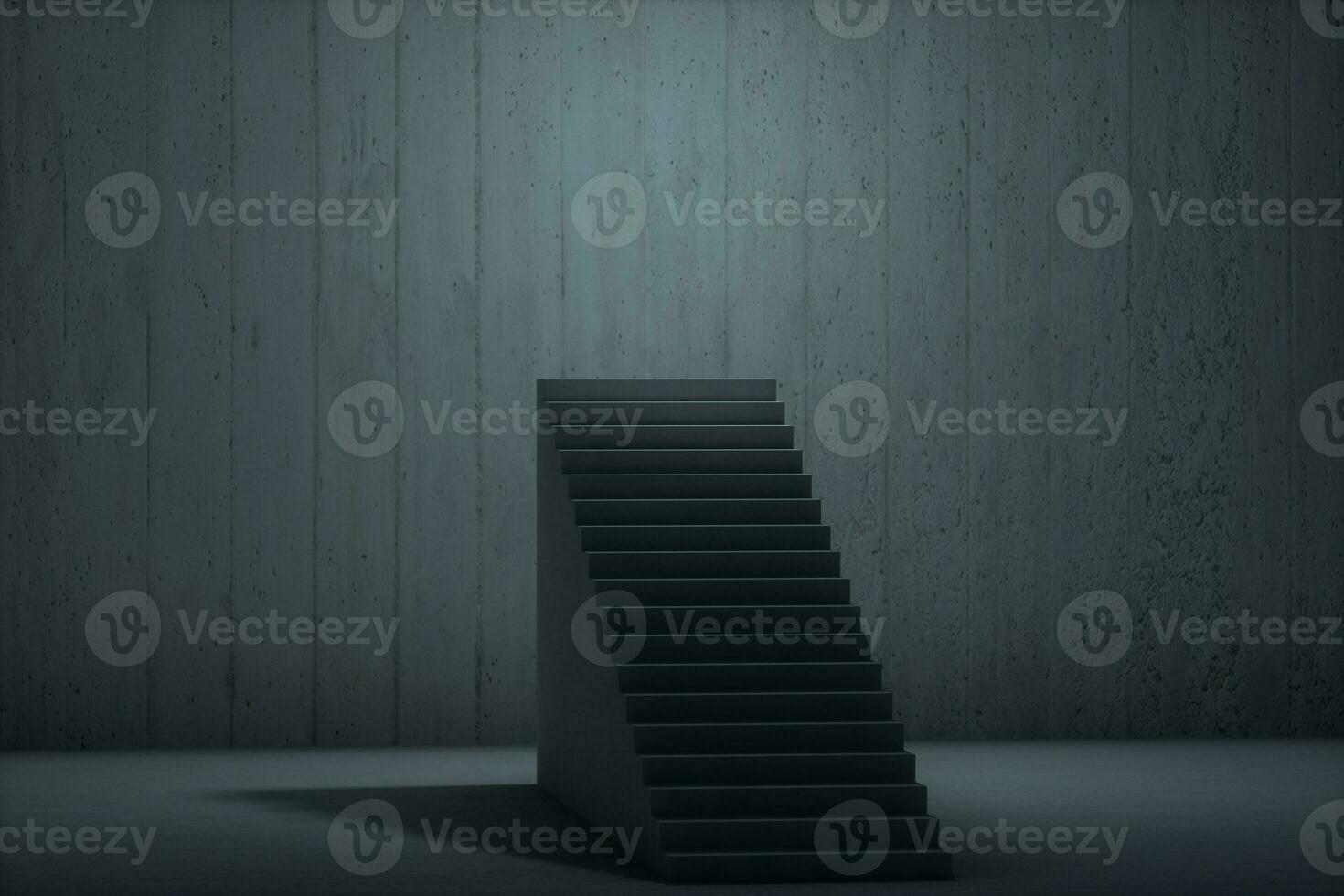 The stairway in the dark basement, 3d rendering. photo