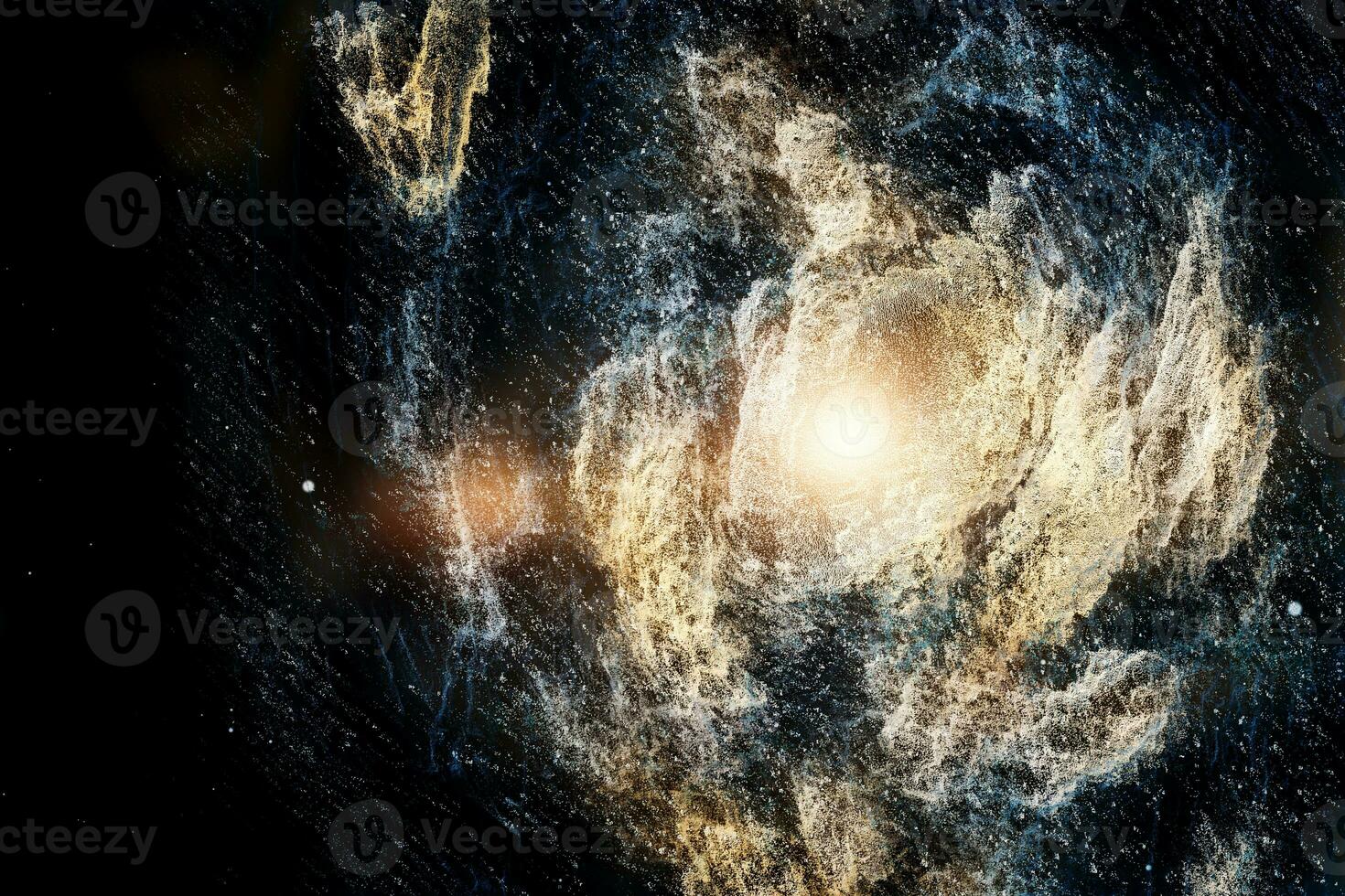 3d representación, el magnífico espiral nebulosa. el universo antecedentes. foto