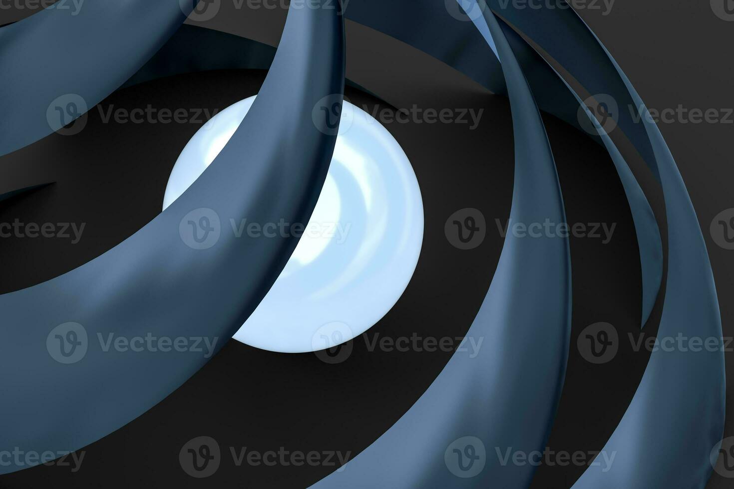 3d rendering, blue decorative flower, artistic background photo