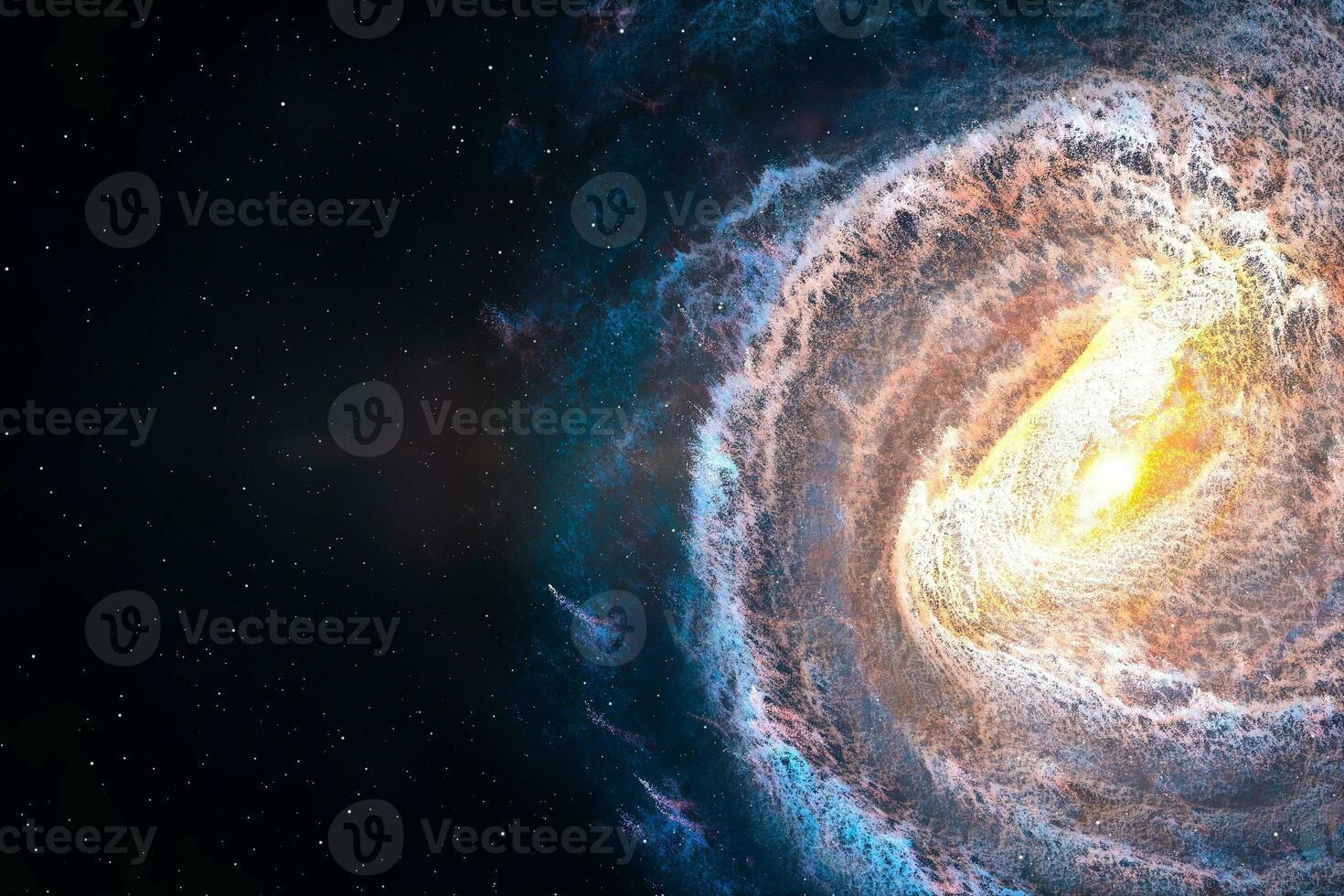 3d rendering, the magnificent spiral nebula. The universe background. photo