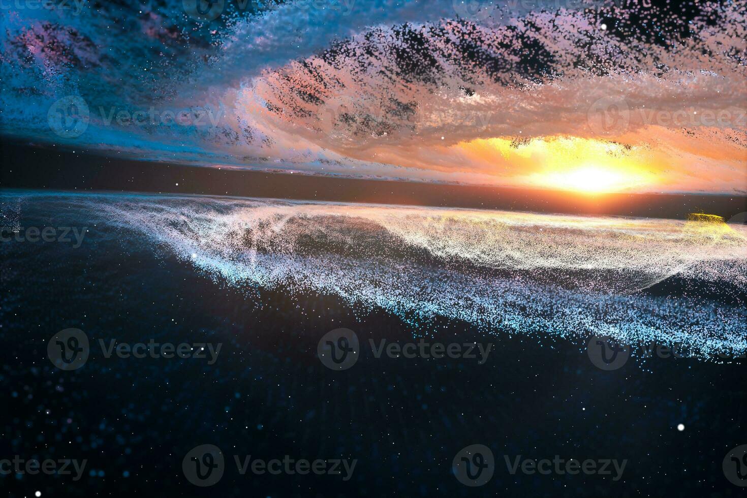 3d rendering, the magnificent spiral nebula. The universe background. photo