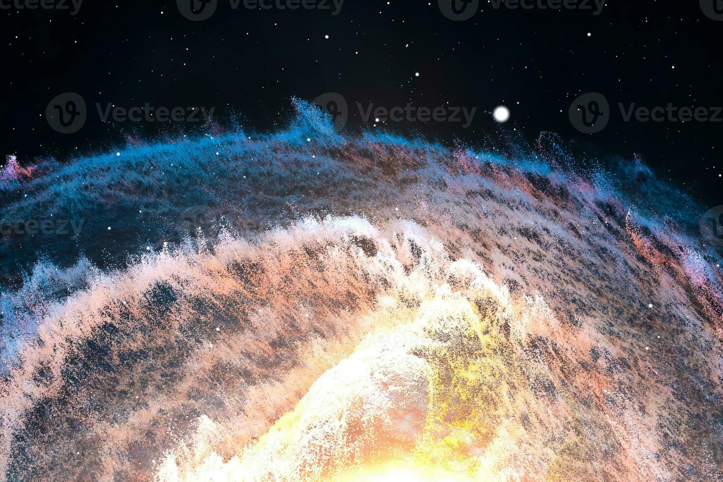 3d rendering, the magnificent spiral nebula. The universe background. photo