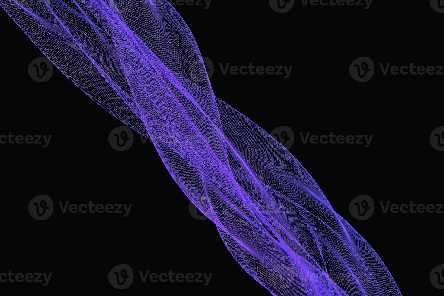 Flowing cyan curves, 3d rendering photo