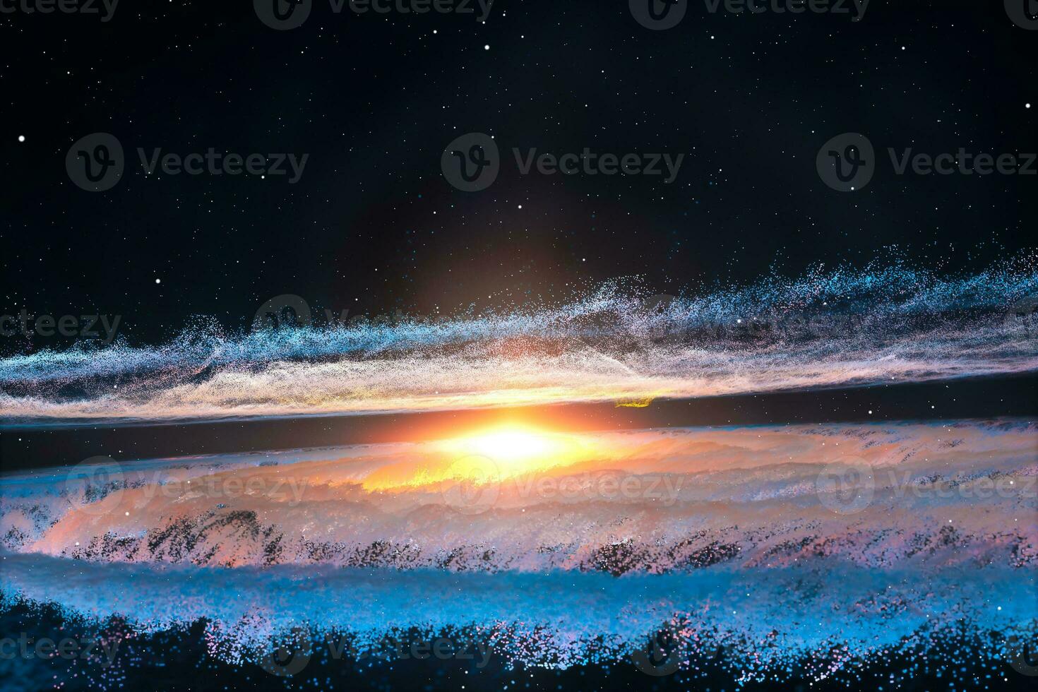 3d rendering, the magnificent spiral nebula. The universe background. photo