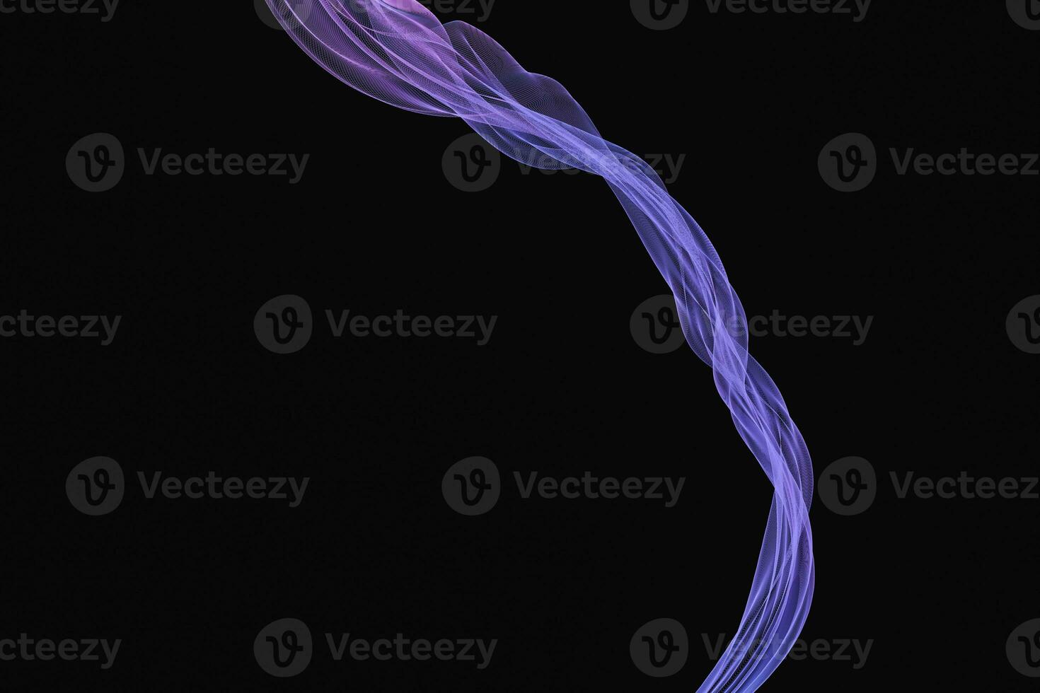 Flowing cyan curves, 3d rendering photo