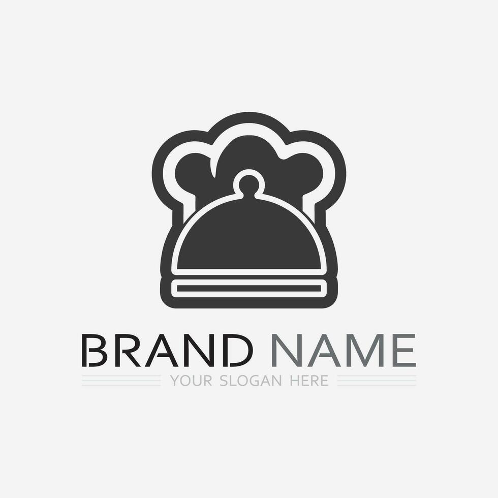 KITCHEN AND CHEF LOGO FOOD ICON RESTO AND CAFE DESIGN VECTOR GRAPHIC ILLUSTRATION