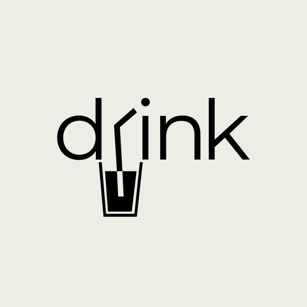 Vector drink text logo design