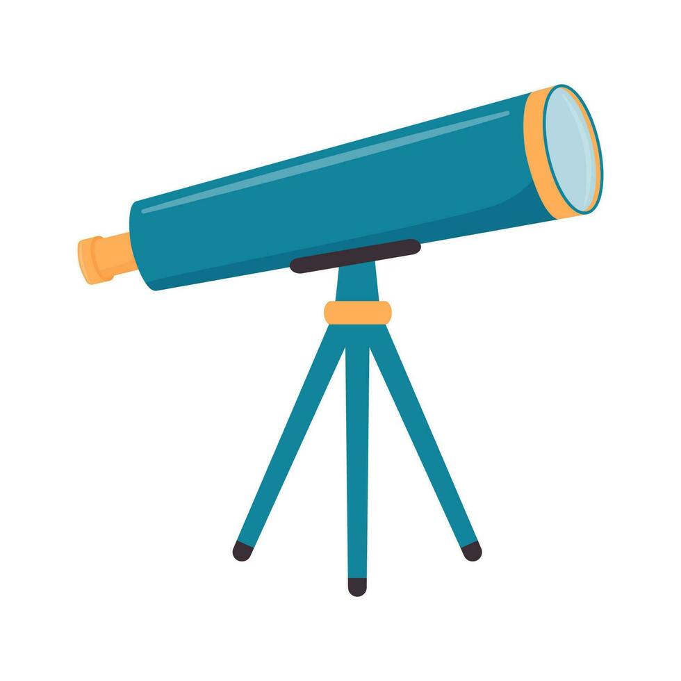 Vector illustration of a telescope in cartoon style.