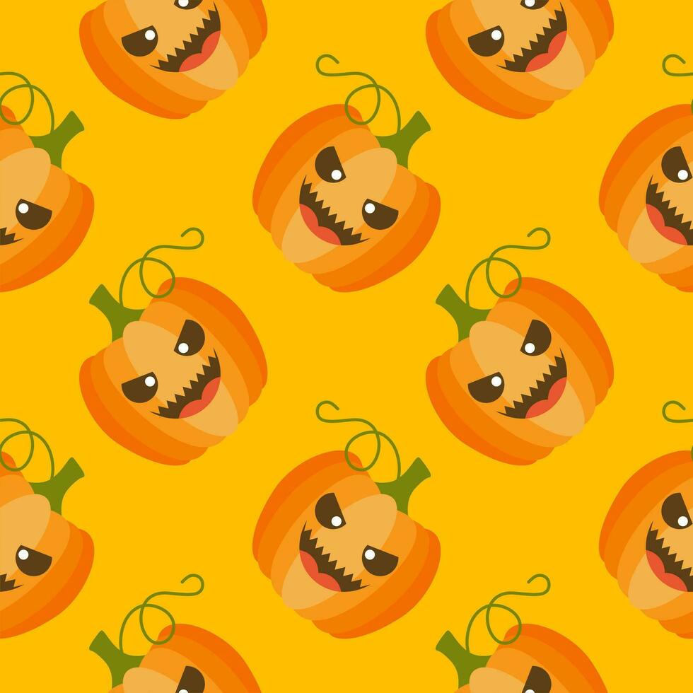 Halloween Jack-o-lantern seamless pattern. halloween pumpkin seamless pattern vector illustration