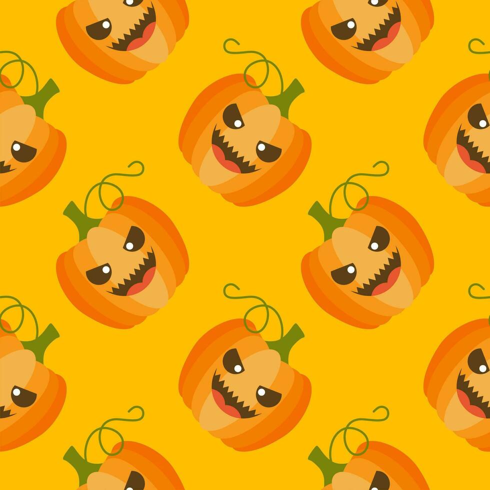 Halloween Jack-o-lantern seamless pattern. halloween pumpkin seamless pattern vector illustration