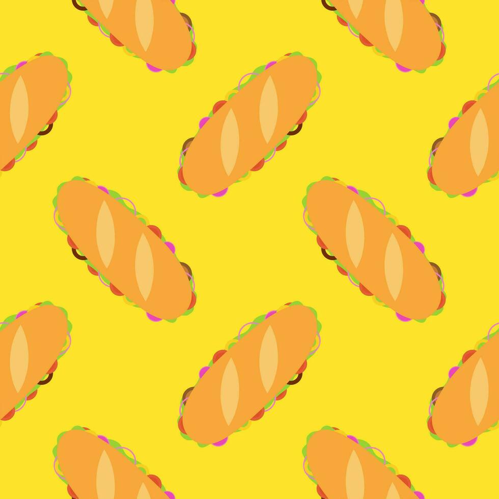 sandwich seamless pattern vector illustration.