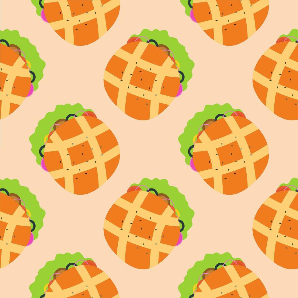 sandwich seamless pattern vector illustration
