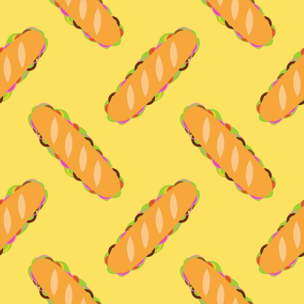 sandwich seamless pattern vector illustration.