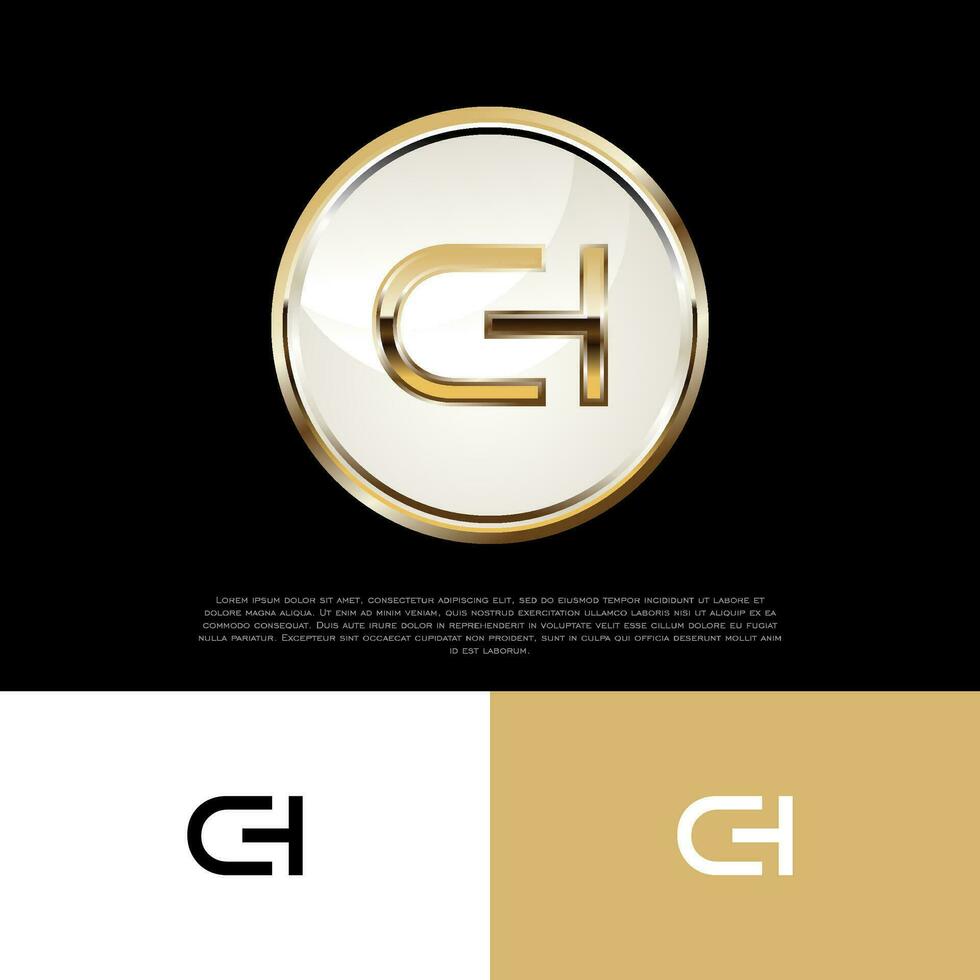 ch inicial moderno lujo emblema logo modelo para negocio vector