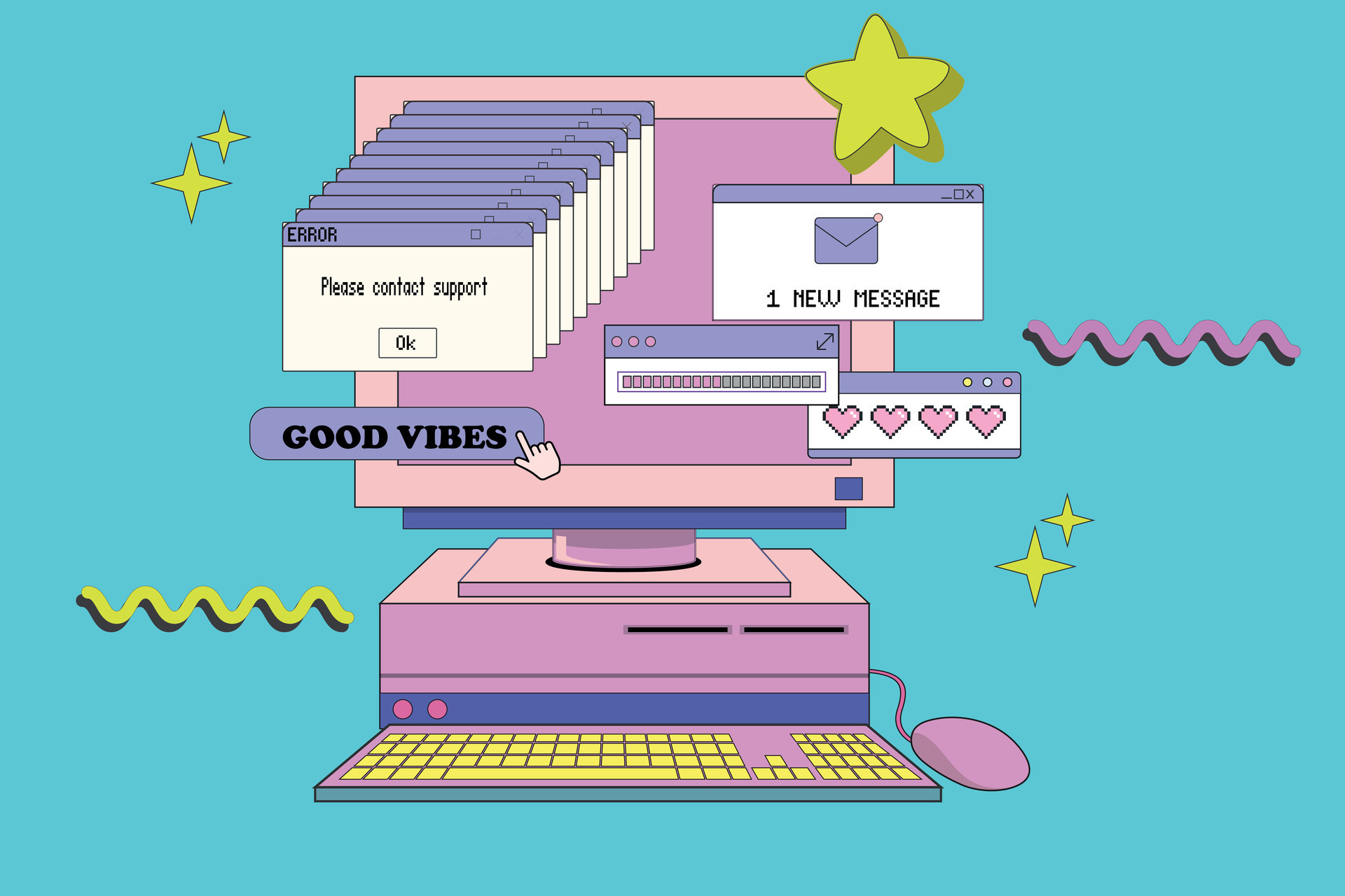Retro 2024 style computer