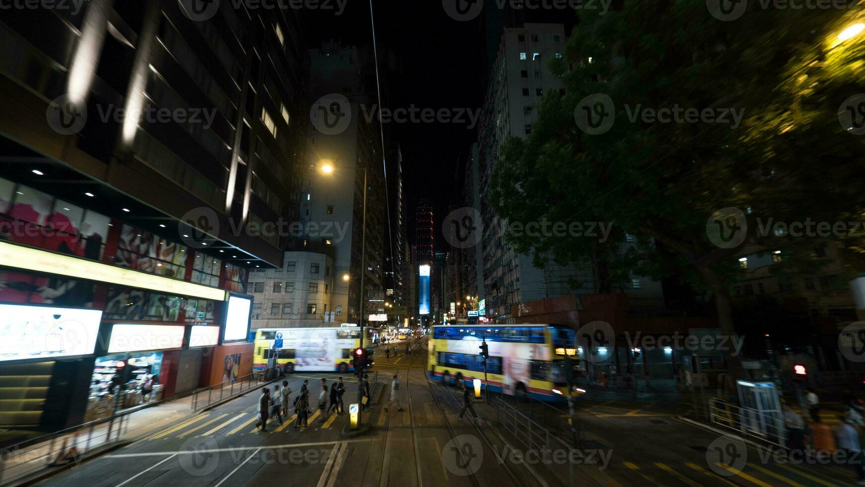 Street view in night Hong Kong photo