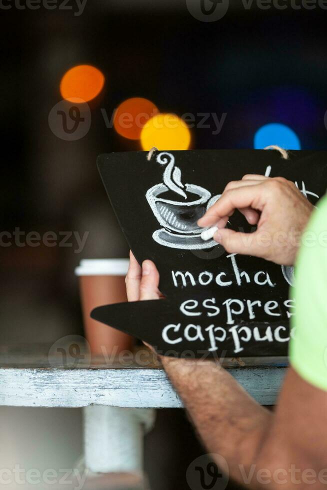 A coffee menu photo
