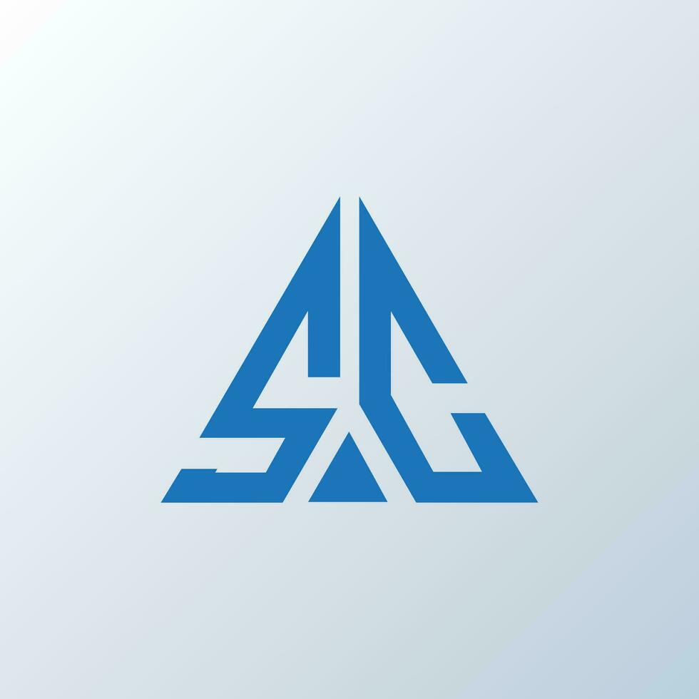 SC letter logo creative design. SC unique design. vector