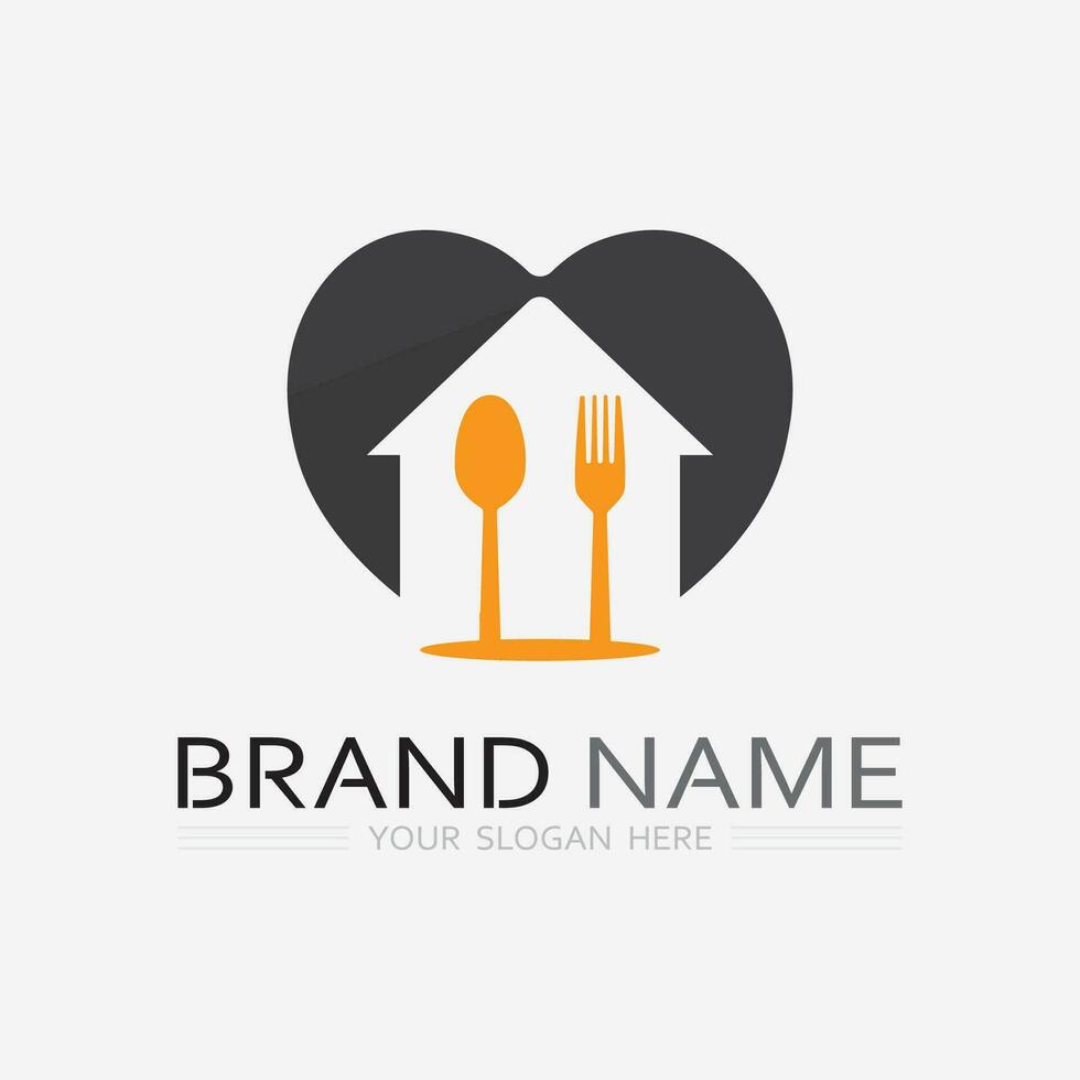 KITCHEN AND CHEF LOGO FOOD ICON RESTO AND CAFE DESIGN VECTOR GRAPHIC ILLUSTRATION