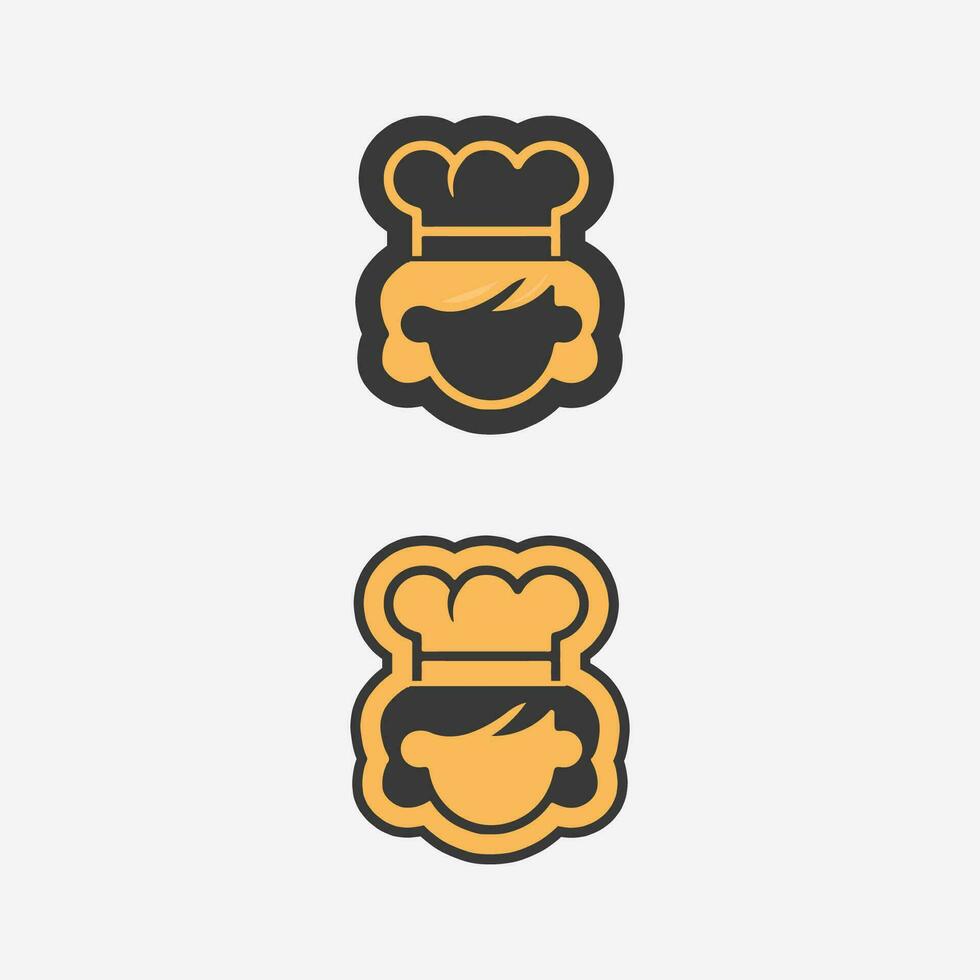 KITCHEN AND CHEF LOGO FOOD ICON RESTO AND CAFE DESIGN VECTOR GRAPHIC ILLUSTRATION