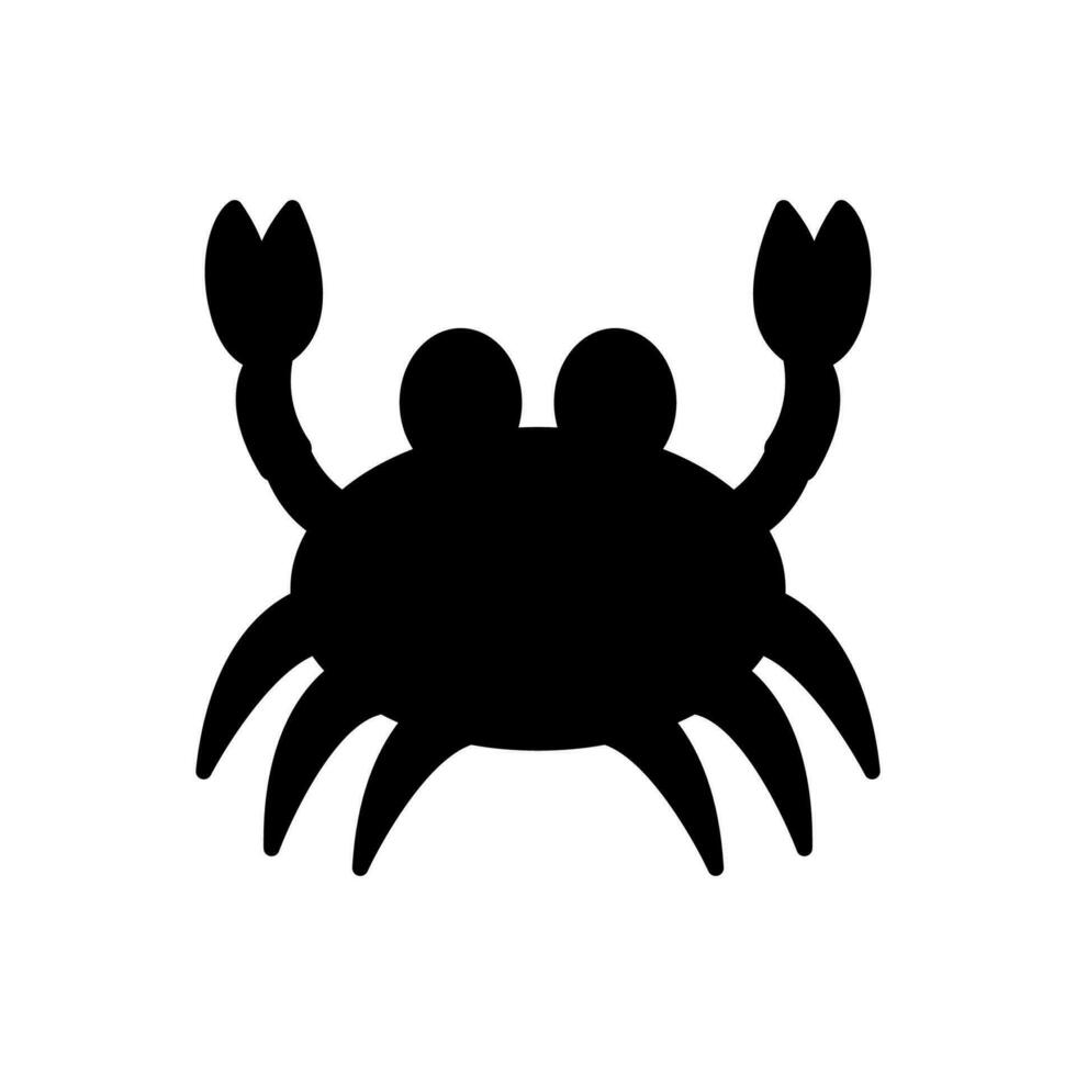 Crab silhouette icon illustration template for many purpose. Isolated on white background vector