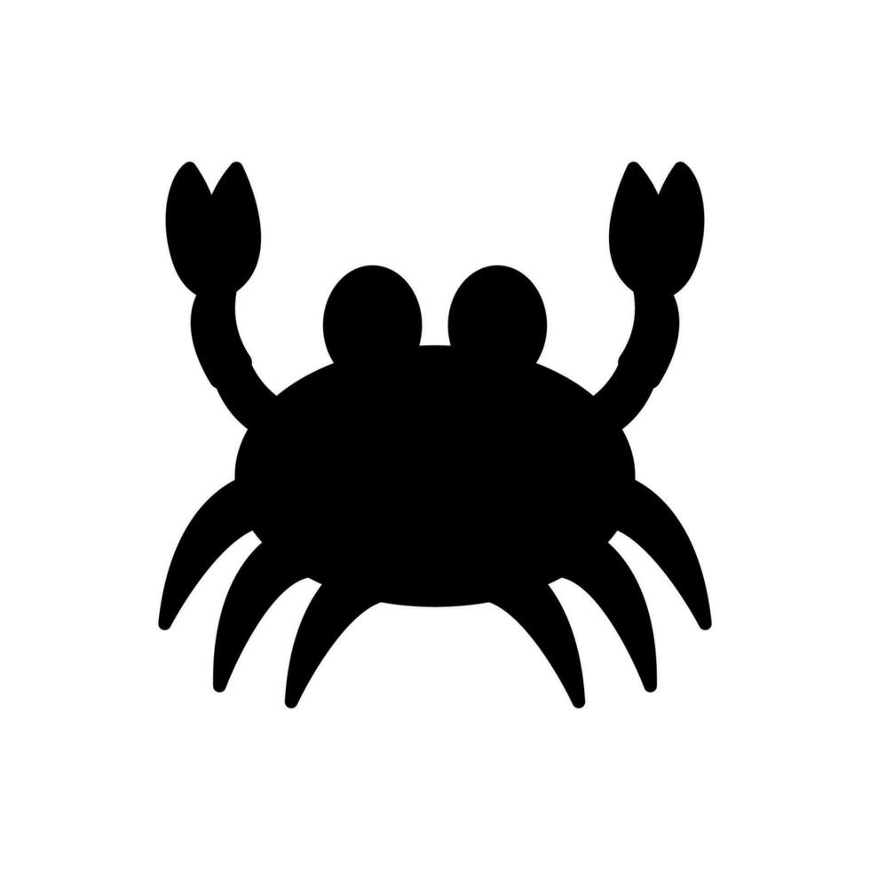 Crab silhouette icon illustration template for many purpose. Isolated on white background vector