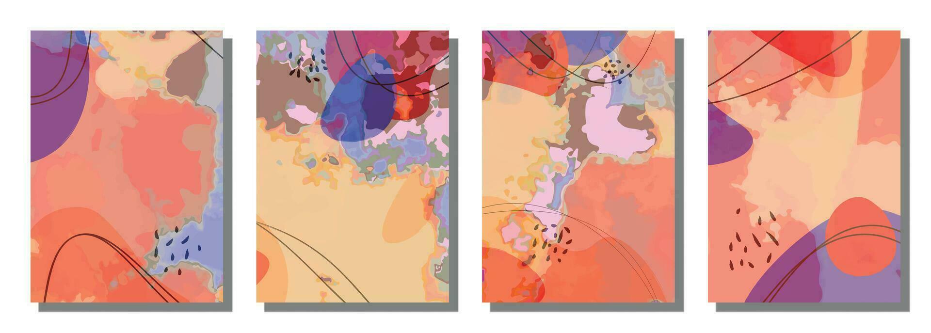 Minimalist abstract hand drawn set background. vector