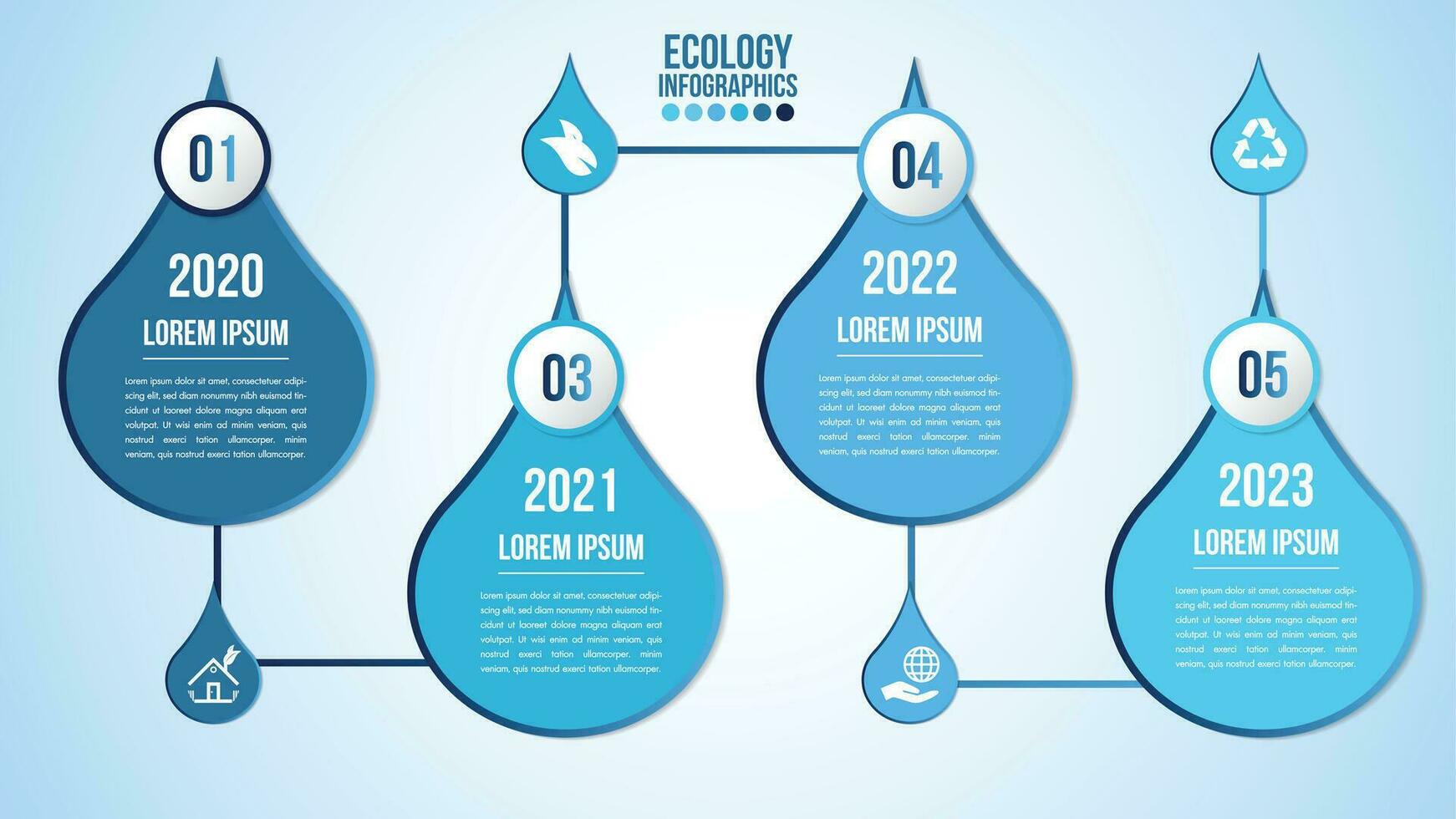 infografía eco agua azul diseño elementos proceso 4 4 pasos o opciones partes con soltar de agua. ecología orgánico naturaleza vector negocio modelo para presentación.