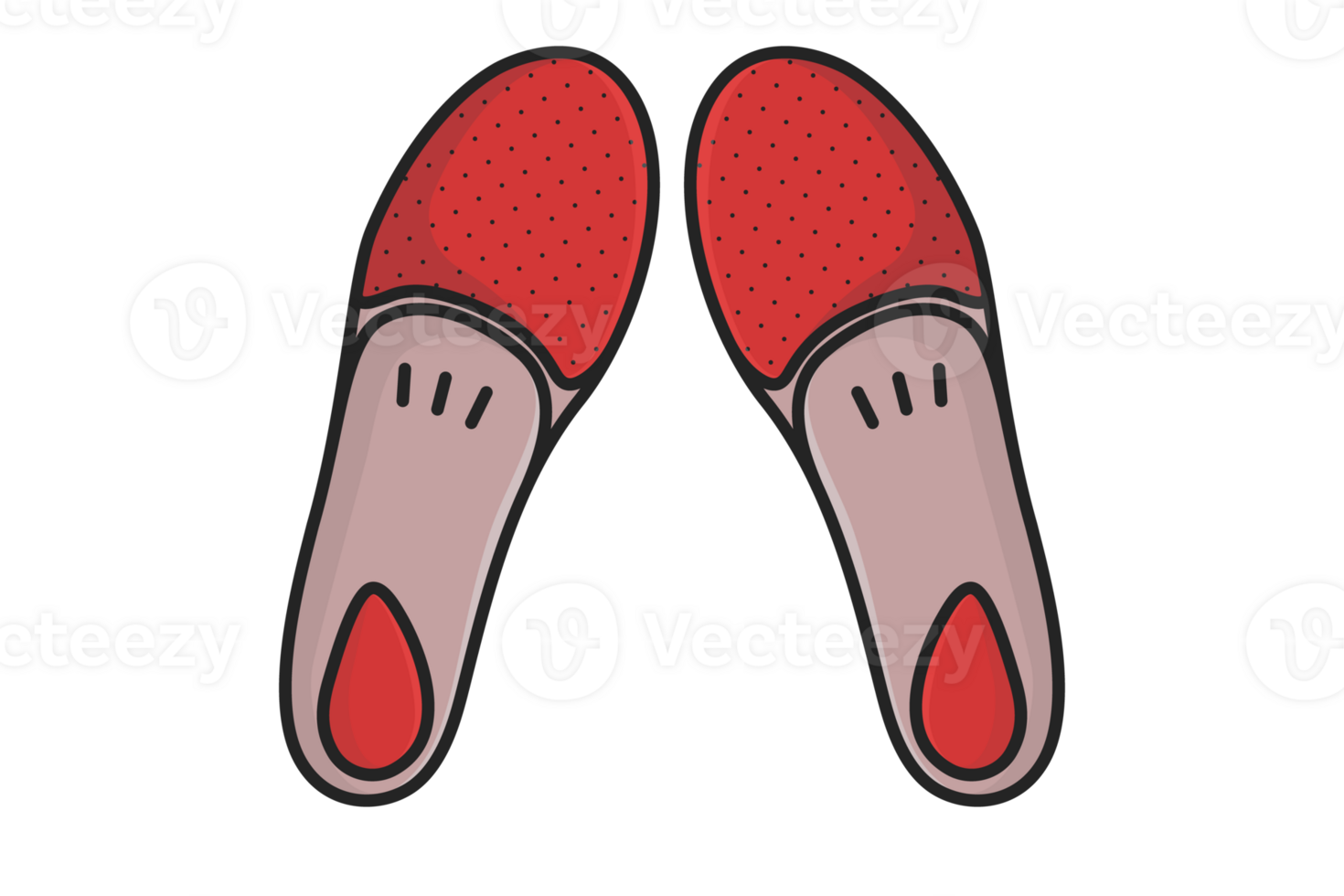 Comfortable Orthotics Shoe Insole Front View vector illustration. png