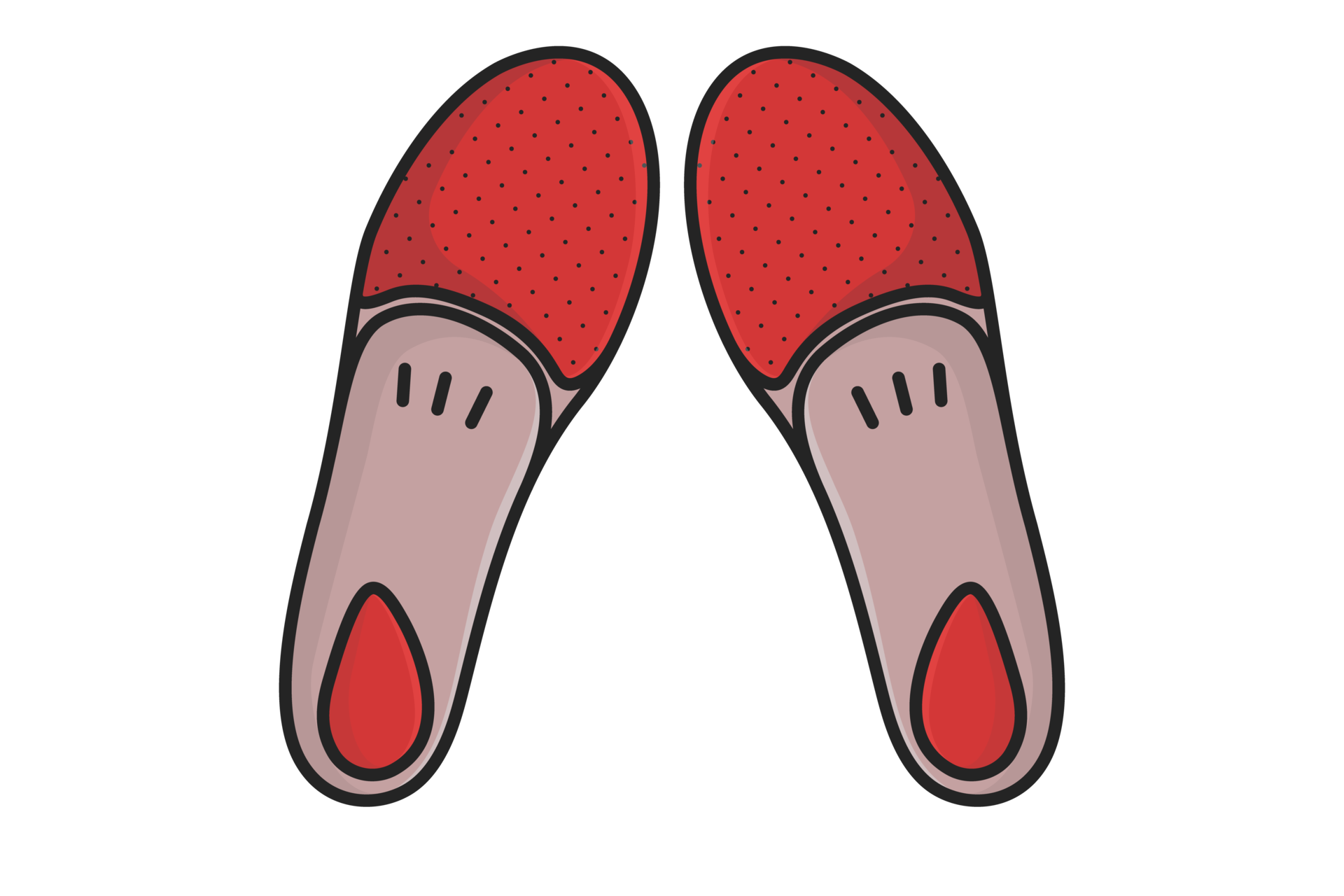 Comfortable Orthotics Shoe Insole Front View vector illustration
