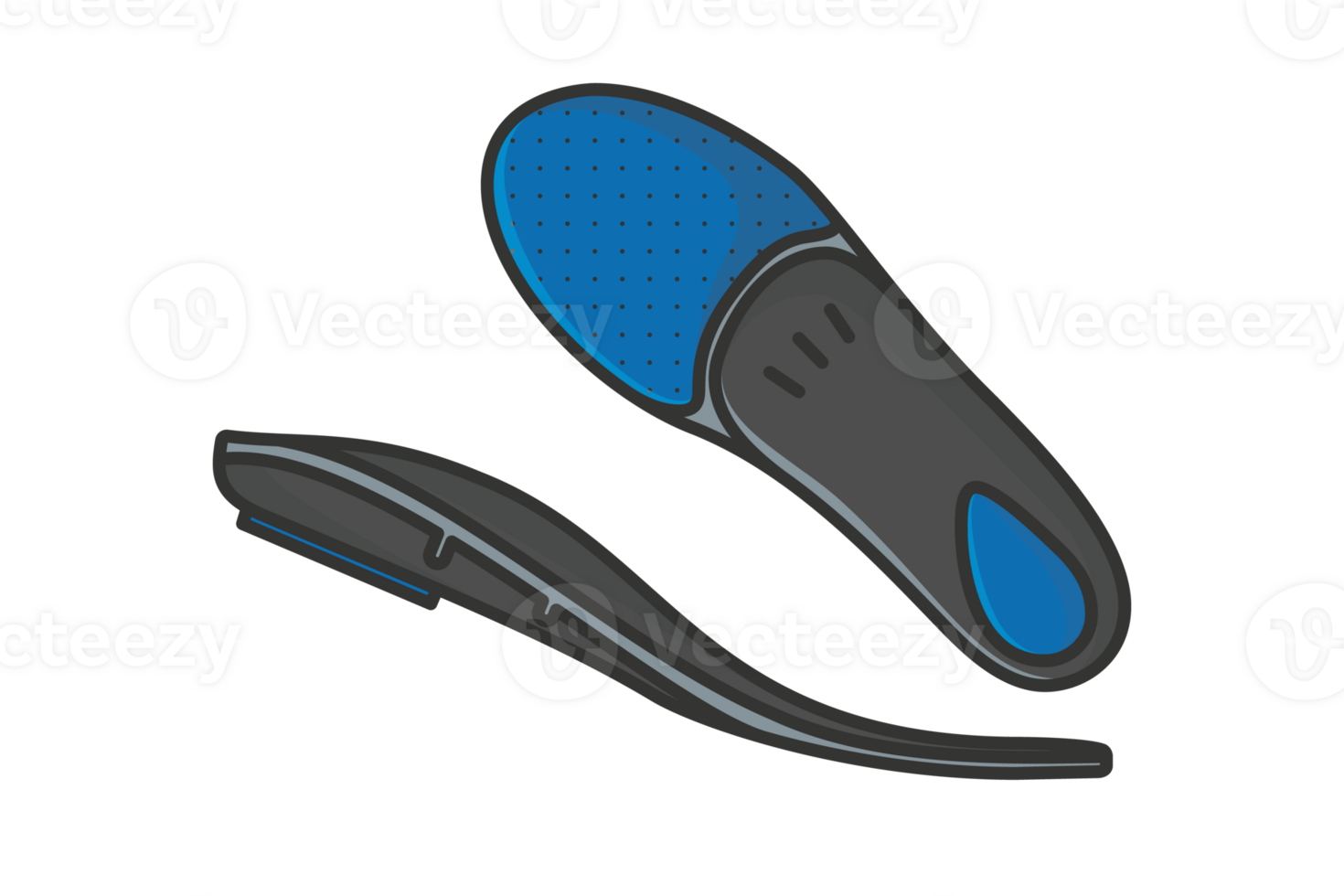 Comfortable Orthotics Shoe Insole Front View vector illustration. png