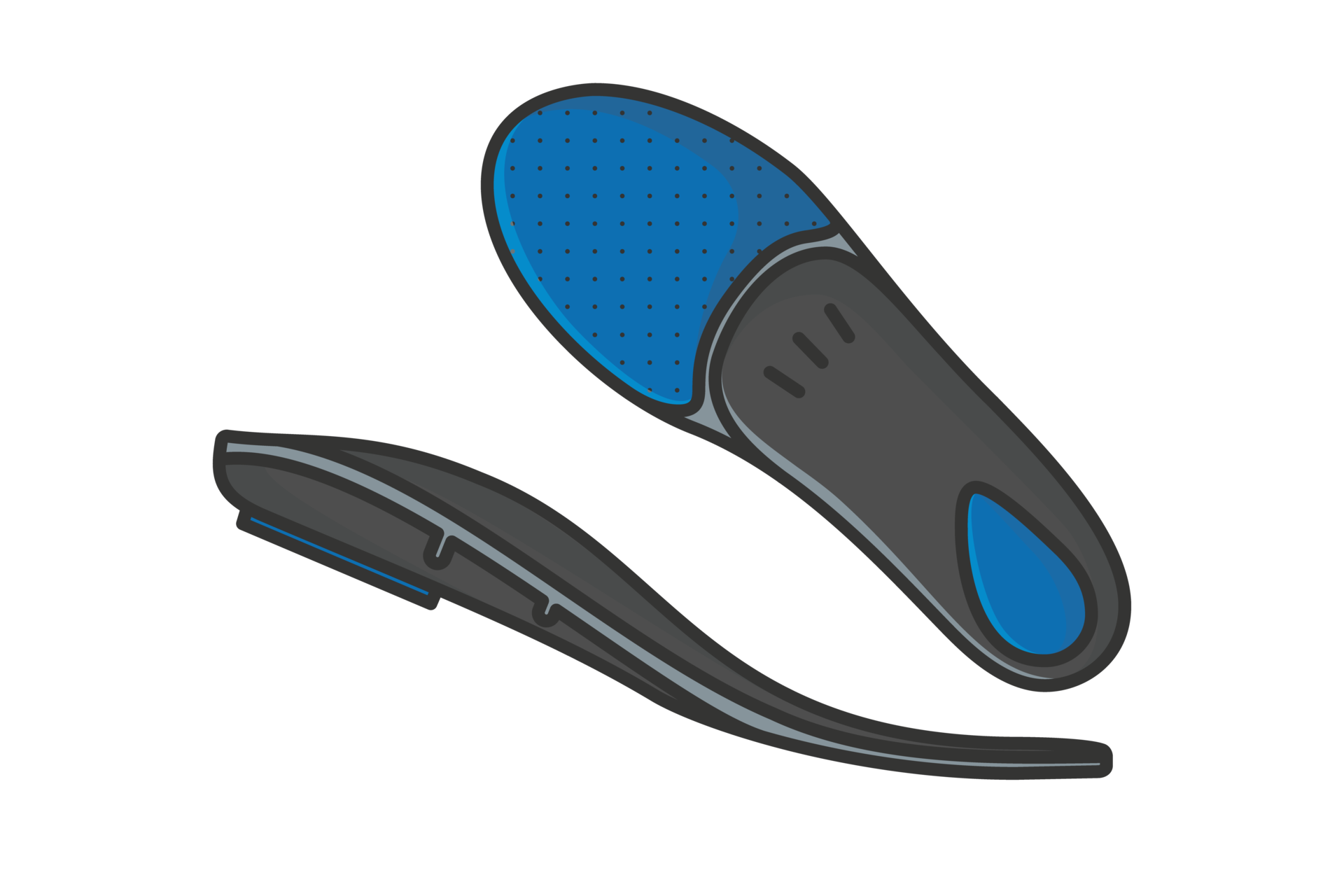 Comfortable Orthotics Shoe Insole Front View vector illustration