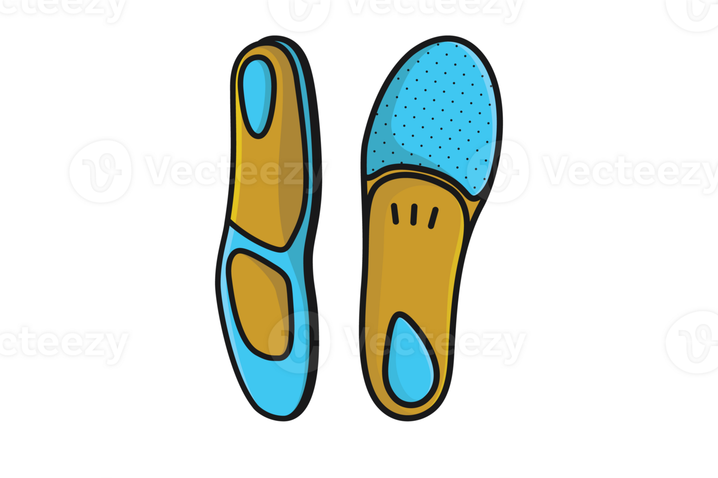 Comfortable Orthotics Shoe Insole Front View vector illustration. png