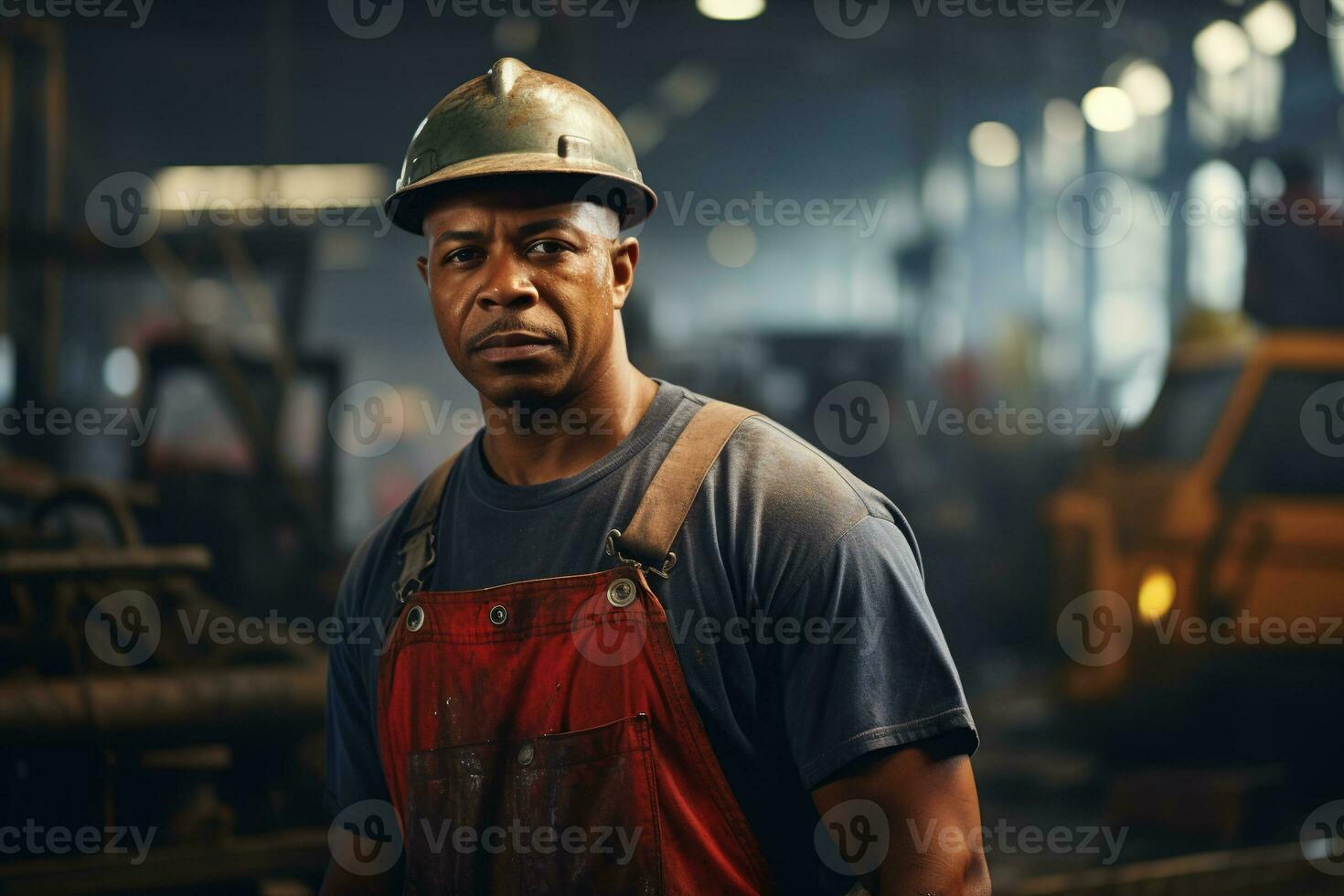 african american hardworking factory worker, embodying dedication and confidence in a manufacturing setting AI Generative photo