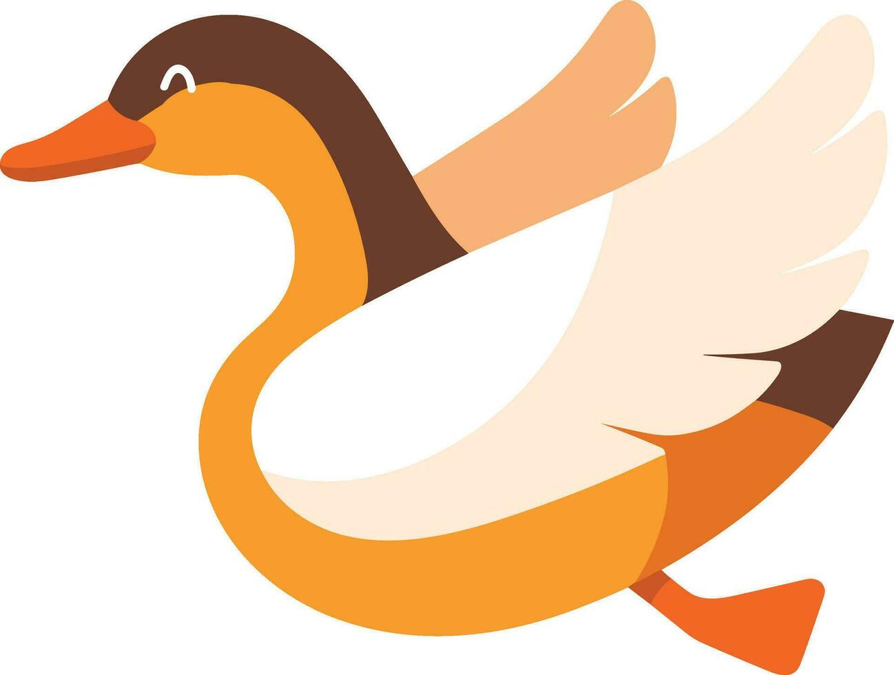 Hand Drawn farm duck in flat style vector