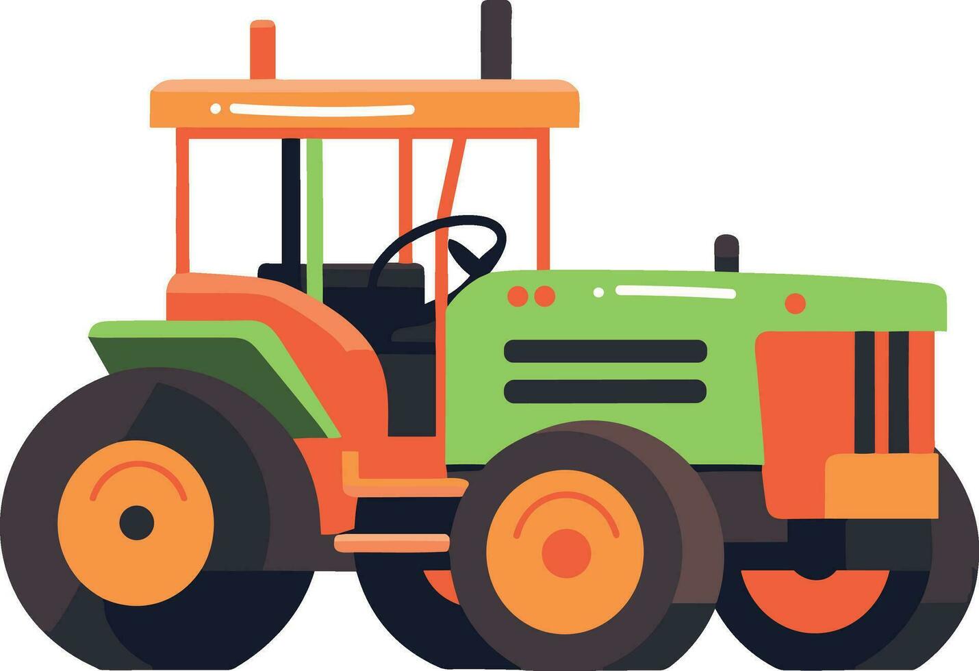 Hand Drawn tractor in flat style vector