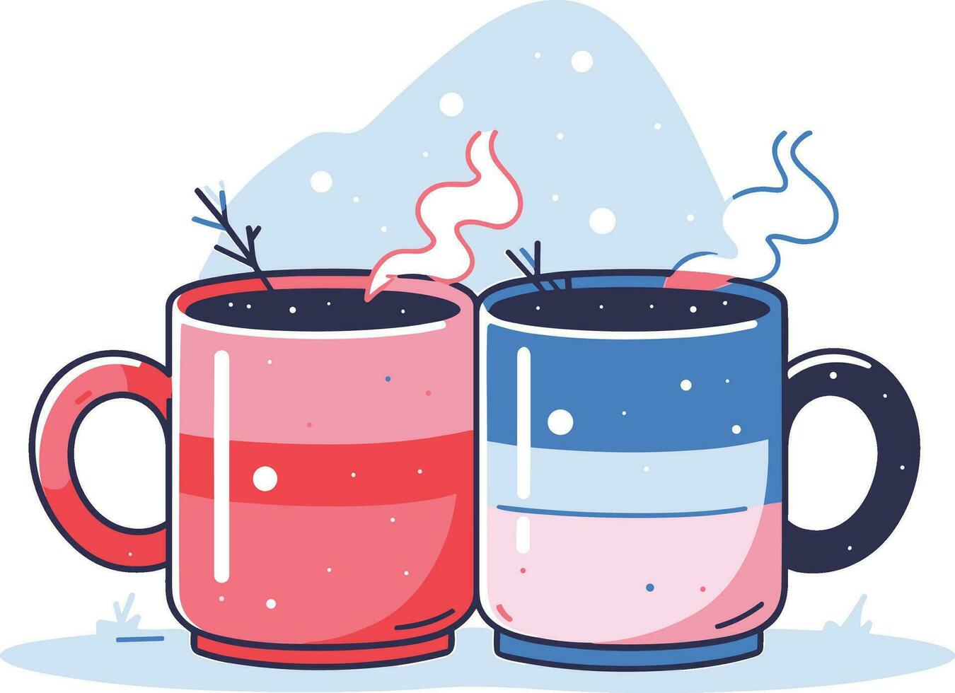 Hand Drawn Christmas coffee mug in flat style vector