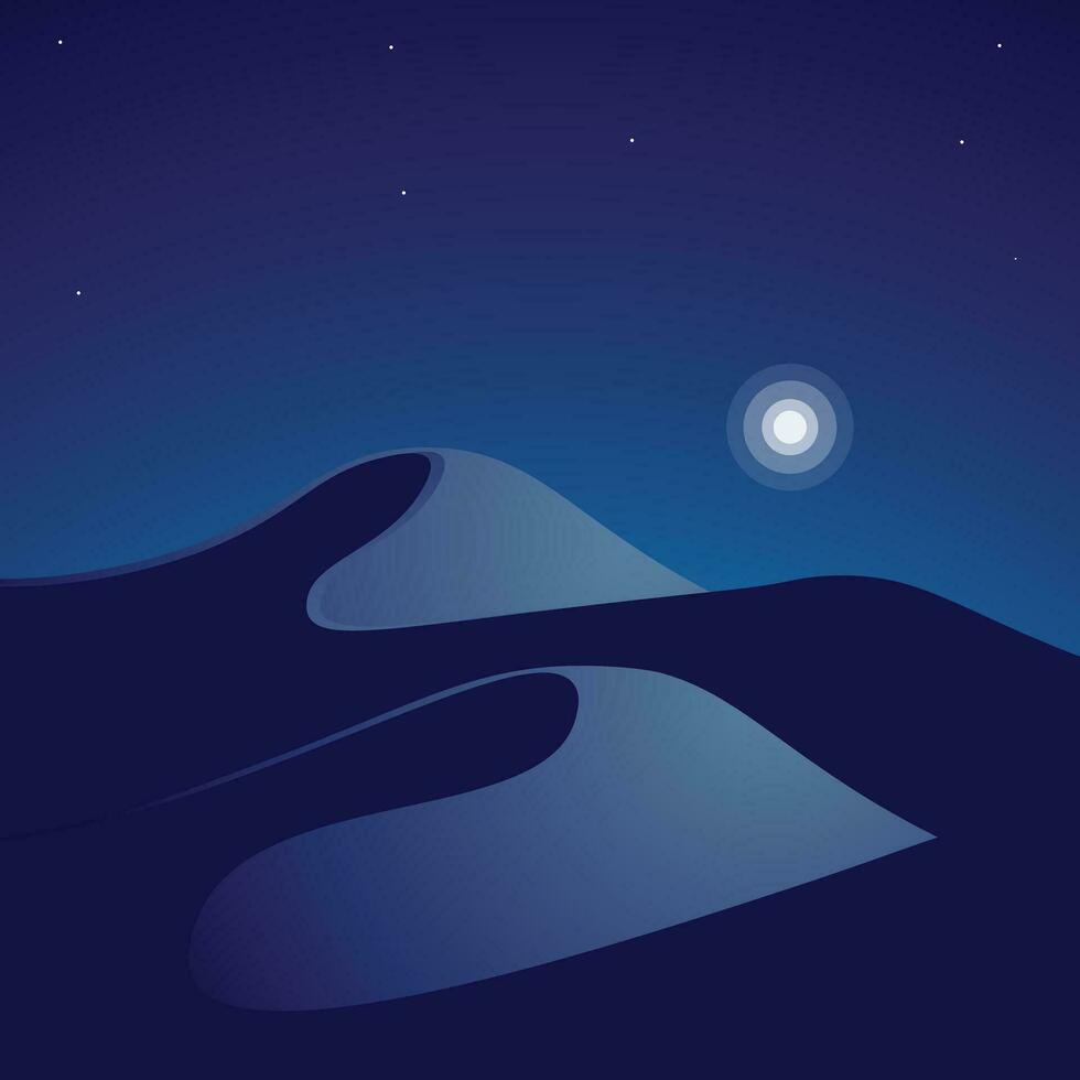 Desert landscapes at night vector