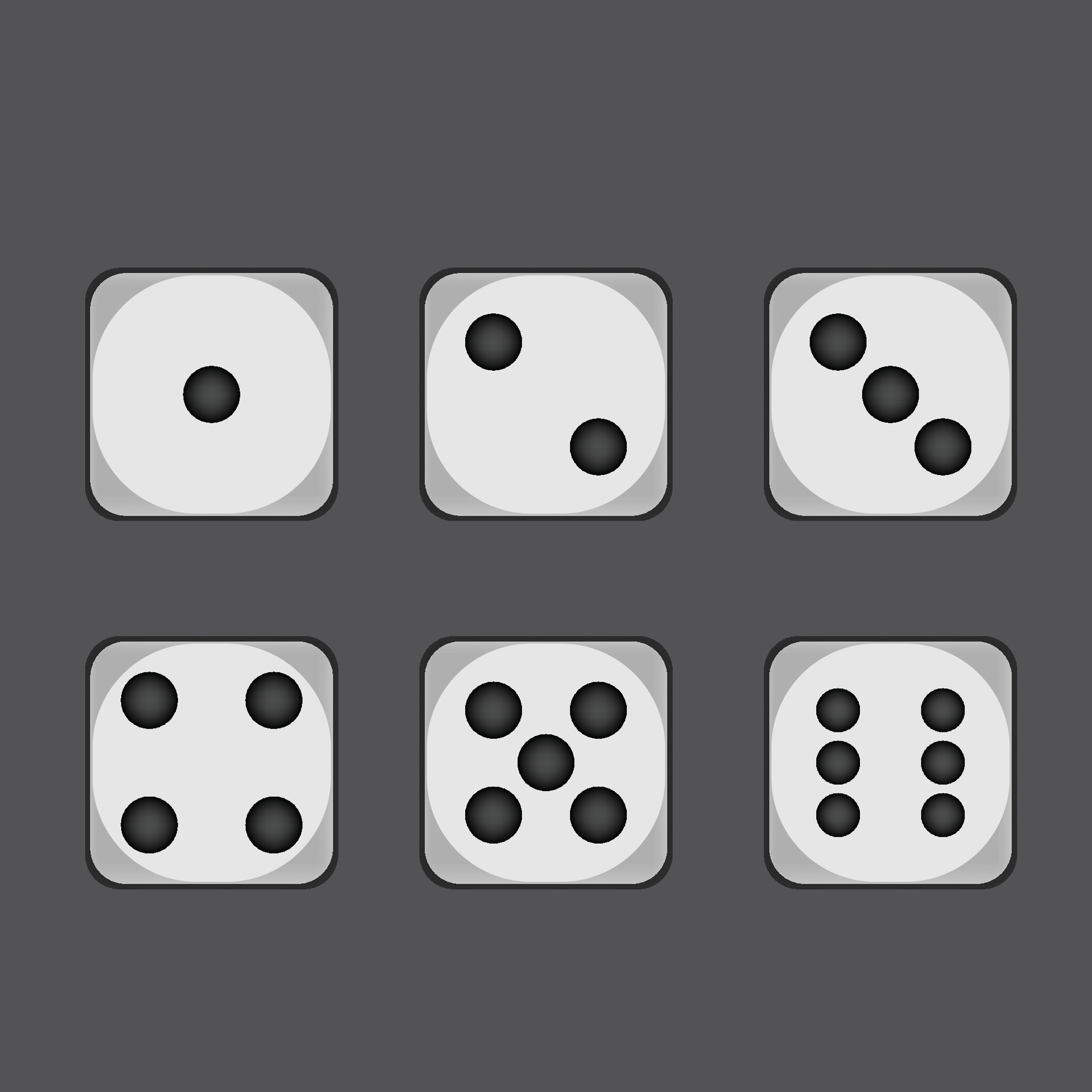 set of dice , six dice 27894417 Vector Art at Vecteezy