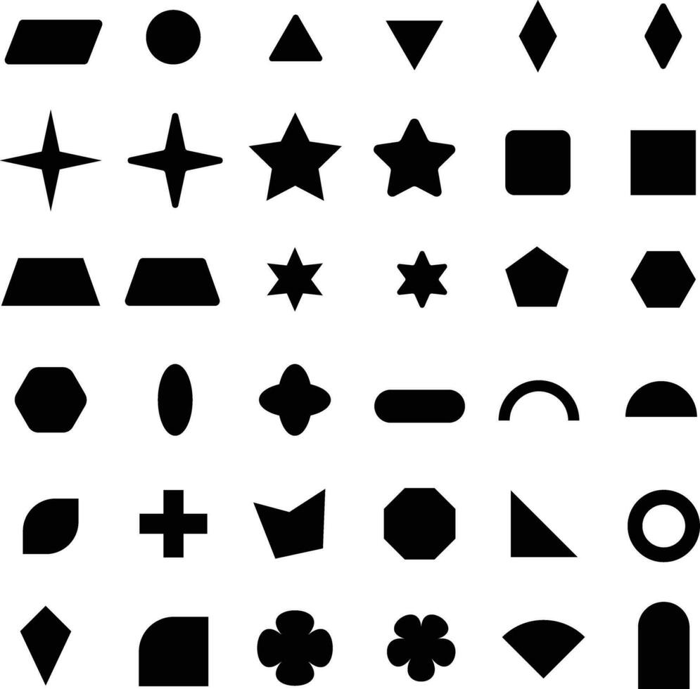 Primitive shape, basic shape collection vector