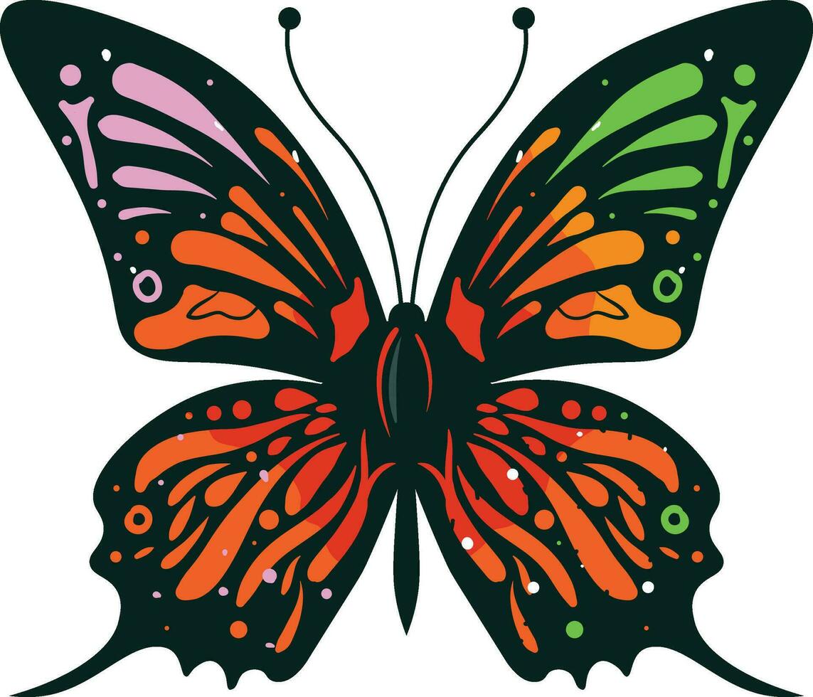 butterfly on white background, vector illustration, hand drawn