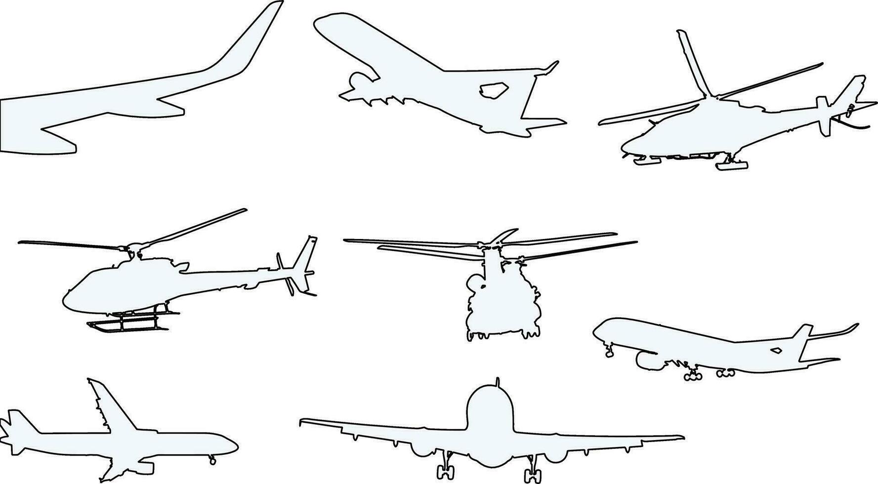 Airplane outline illustration , Aircraft outline, Plane outline , Jet outline, Aviation line art, Transportation Travel Flight Flying silhouette, Aeronautics silhouette, takeoff vector