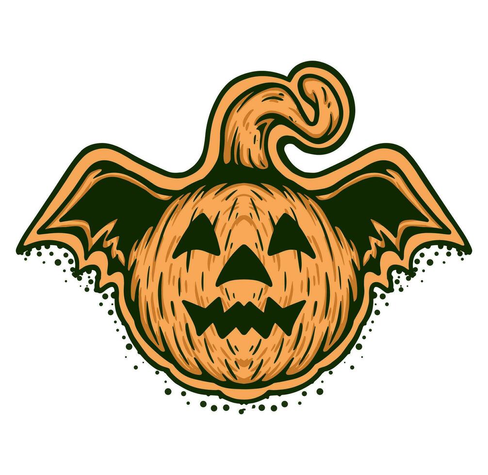 Pumpkin creepy scary halloween illustration vector