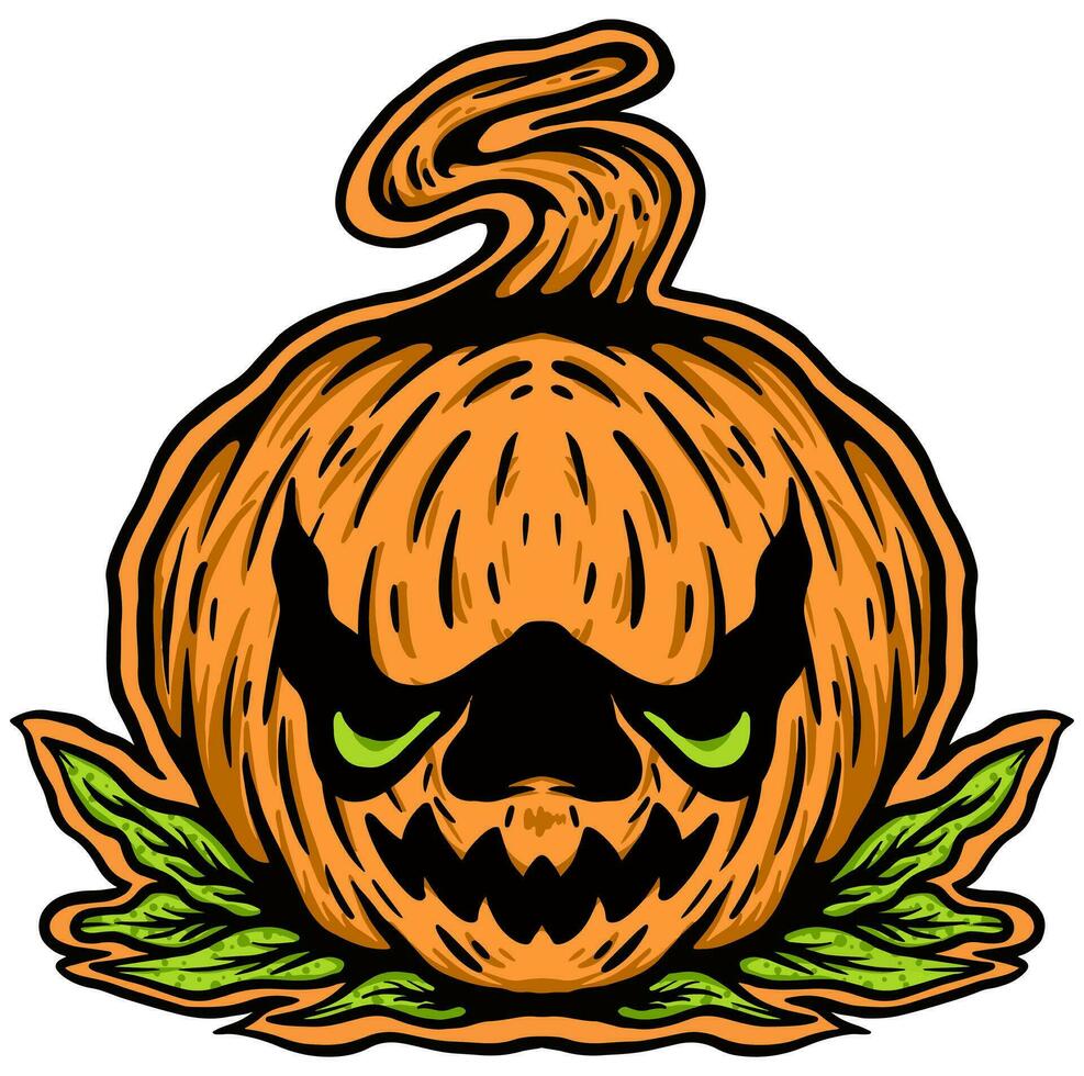 Pumpkins horror scary illustration vector